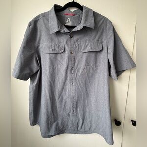 Gerry Men’s Gray Short Sleeve Button-Up Shirt – Outdoor Utility | Size L
